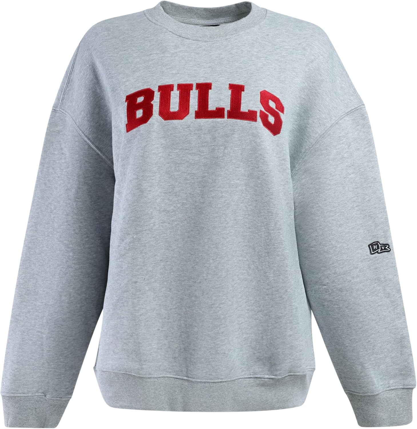 Hype & Vice Women's NBA Officially Licensed Chicago Bulls Offside Crewneck Sweatshirt Pullover - Grey, XL - Image 4
