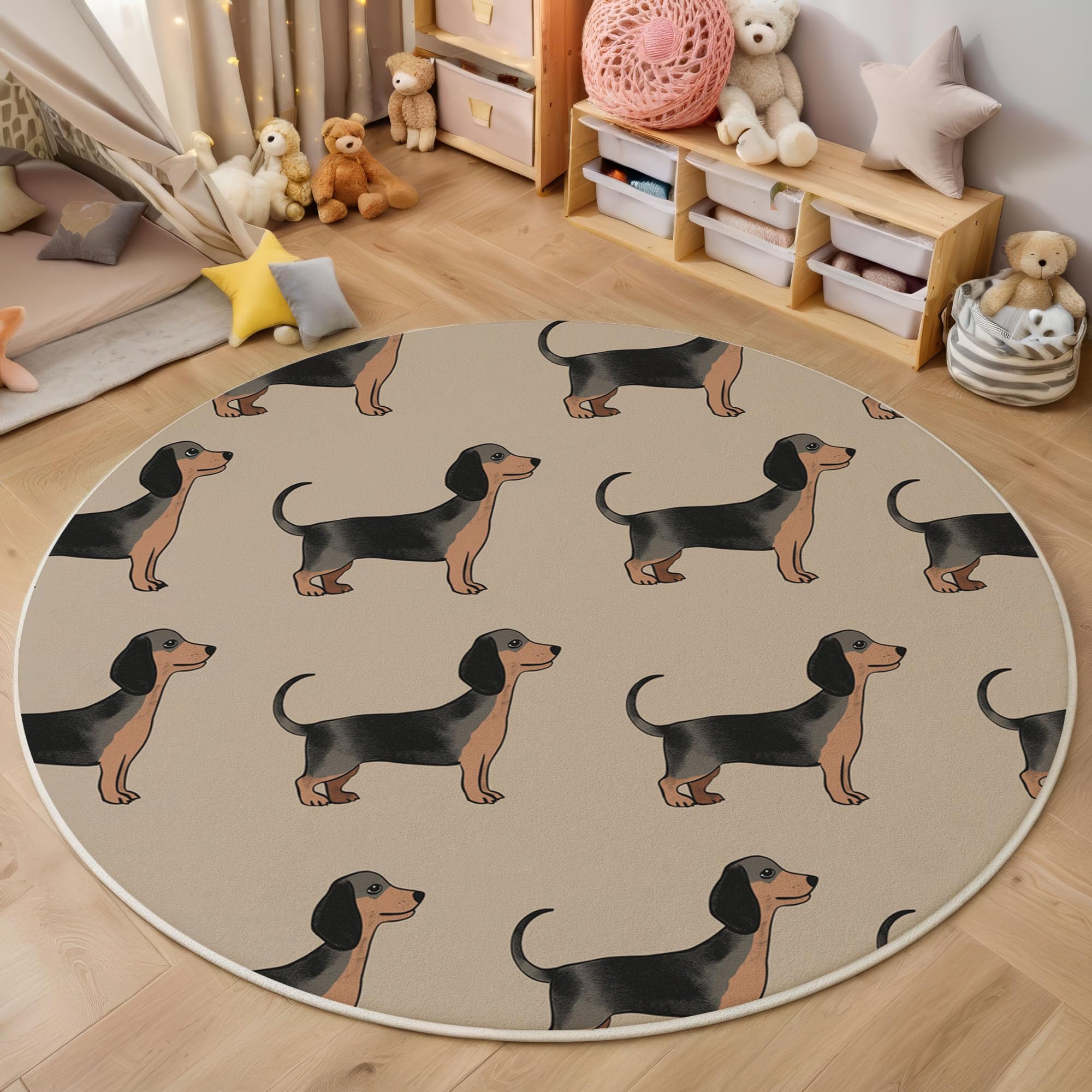 Tapis chambre à coucher teckel pour une ambiance chaleureuse et cosy
