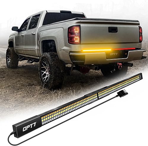 Miniatura 12 de OPT7 48" Barra de luz LED Redline Parlux de triple fila para puerta trasera con señal de giro secuencial roja - Tira de luz de marco de aluminio