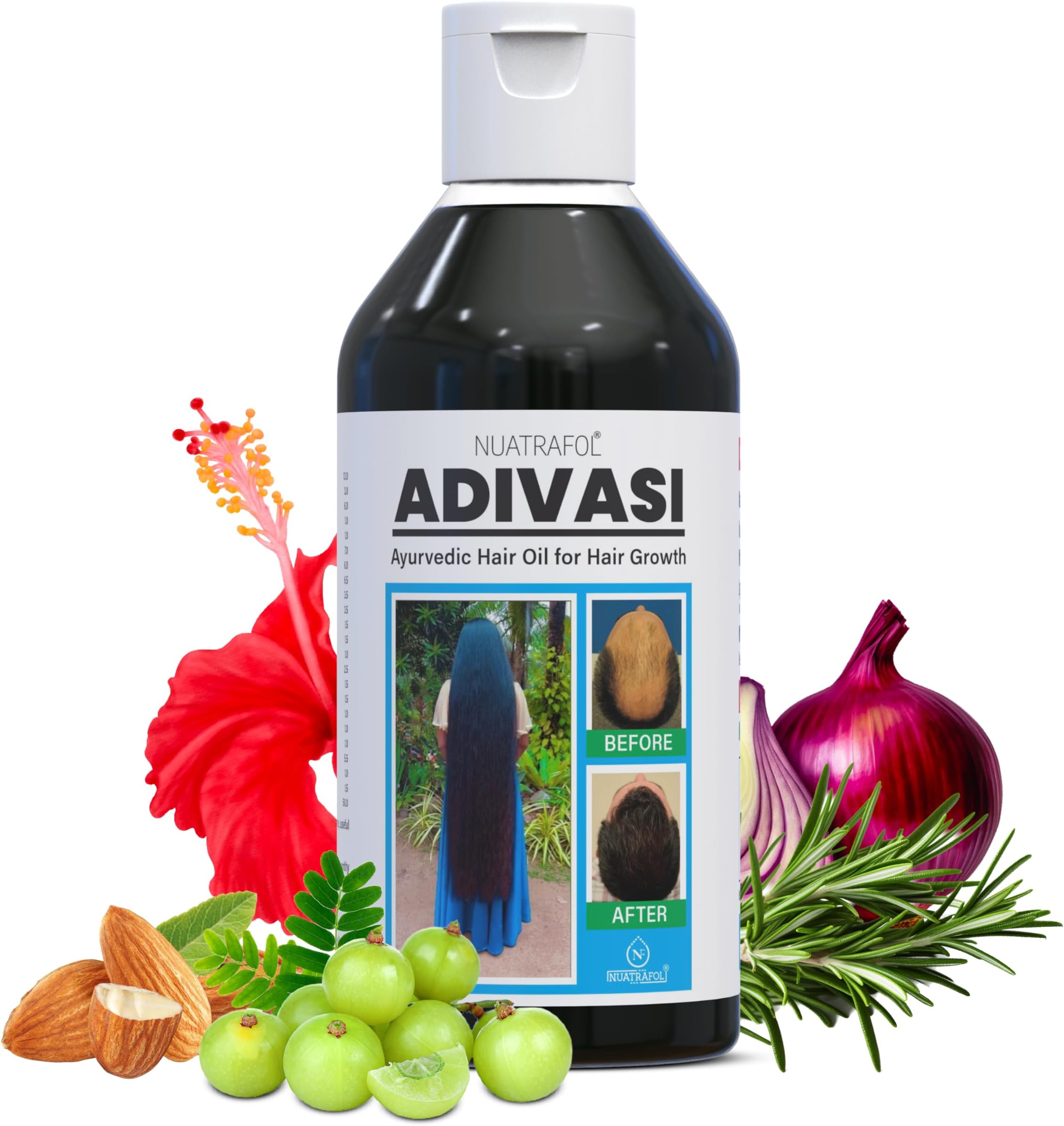 Nuatrafol Original Adivasi Hair Growth Oil | Ayurvedic Handmade Herbal Kesh oil for Hair Fall Control and Anti Dandruff | Strong and Healthy Hairs-100ml (Pack Of 01)