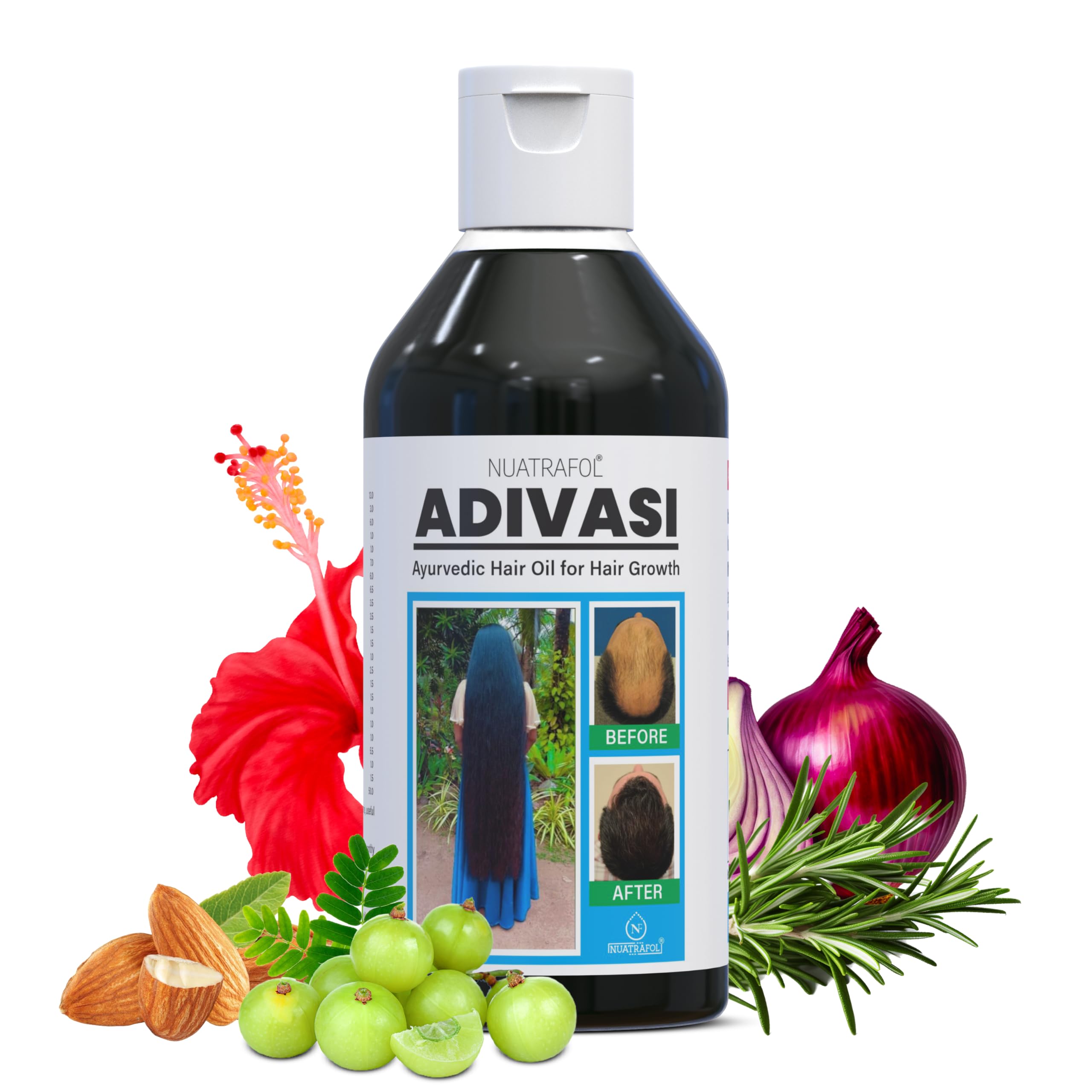 Nuatrafol Original Adivasi Hair Growth Oil | Ayurvedic Handmade Herbal Kesh oil for Hair Fall Control and Anti Dandruff | Strong and Healthy Hairs-100ml (Pack Of 01)