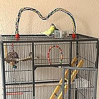 Vista 3 de Perchas de cuerda para pájaros para loros, cacatúas, periquitos, jaulas de periquitos, cómodos pájaros coloridos juguete de cuerda
