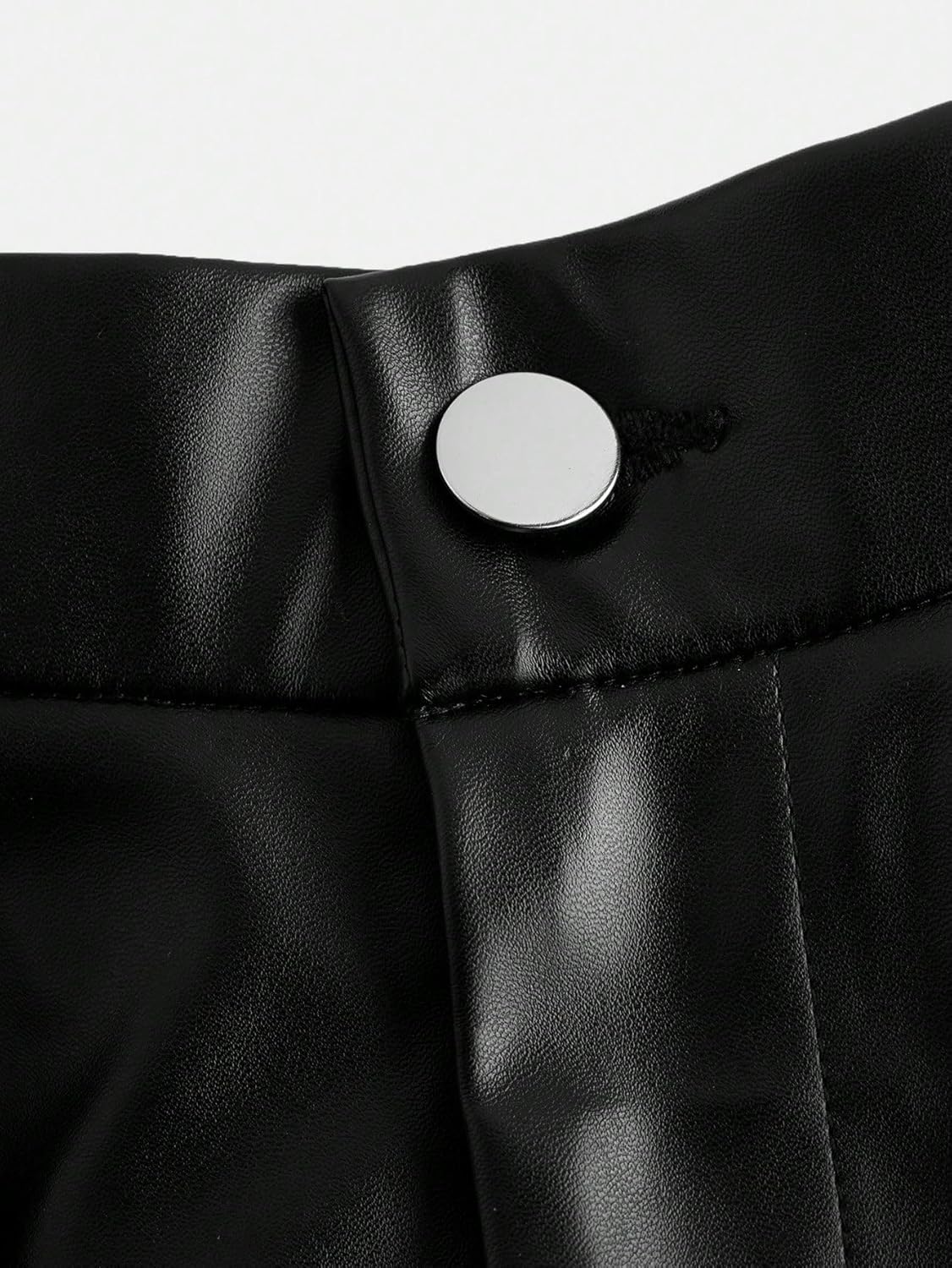 Floerns Girl's High Waisted Faux PU Leather Skirt A Line Skater Skirts - Image 4