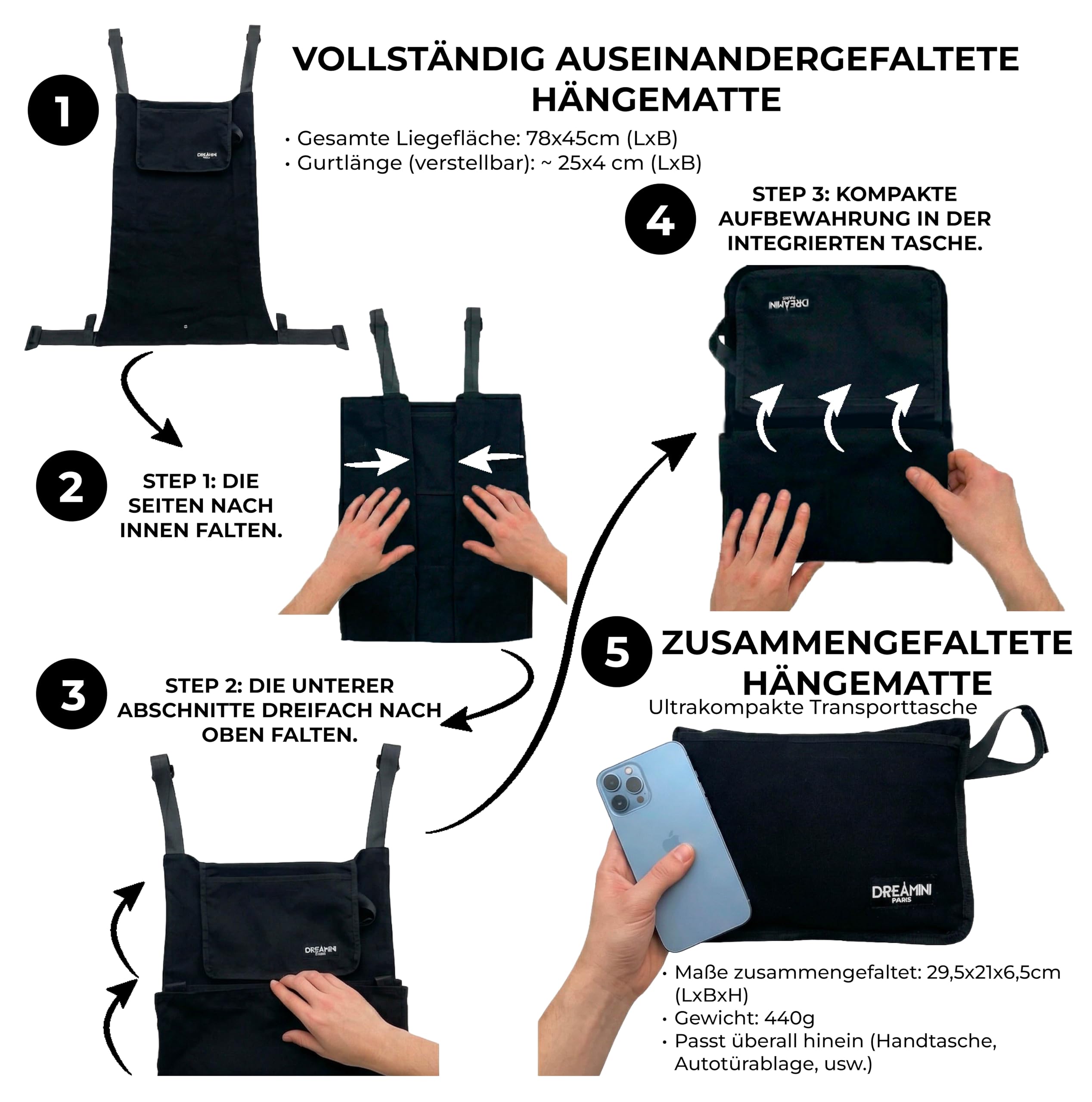 Dreamini Kinderwagen-Hängematte mit Sicherheitsnetz – Zubehör für Kinder (2-5 Jahre) – Universelle Buggy-Erweiterung bis 15kg – Die bequeme Buggy Board Alternative