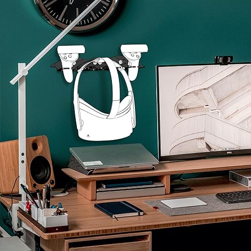 Miniatura 12 de Geekria VR Wall Mount Stand Compatible with Quest 3 / Pro / 2, Valve Index, HTC Vive, PlayStation VR Game Accessories Storage Holder Hook VR Headset