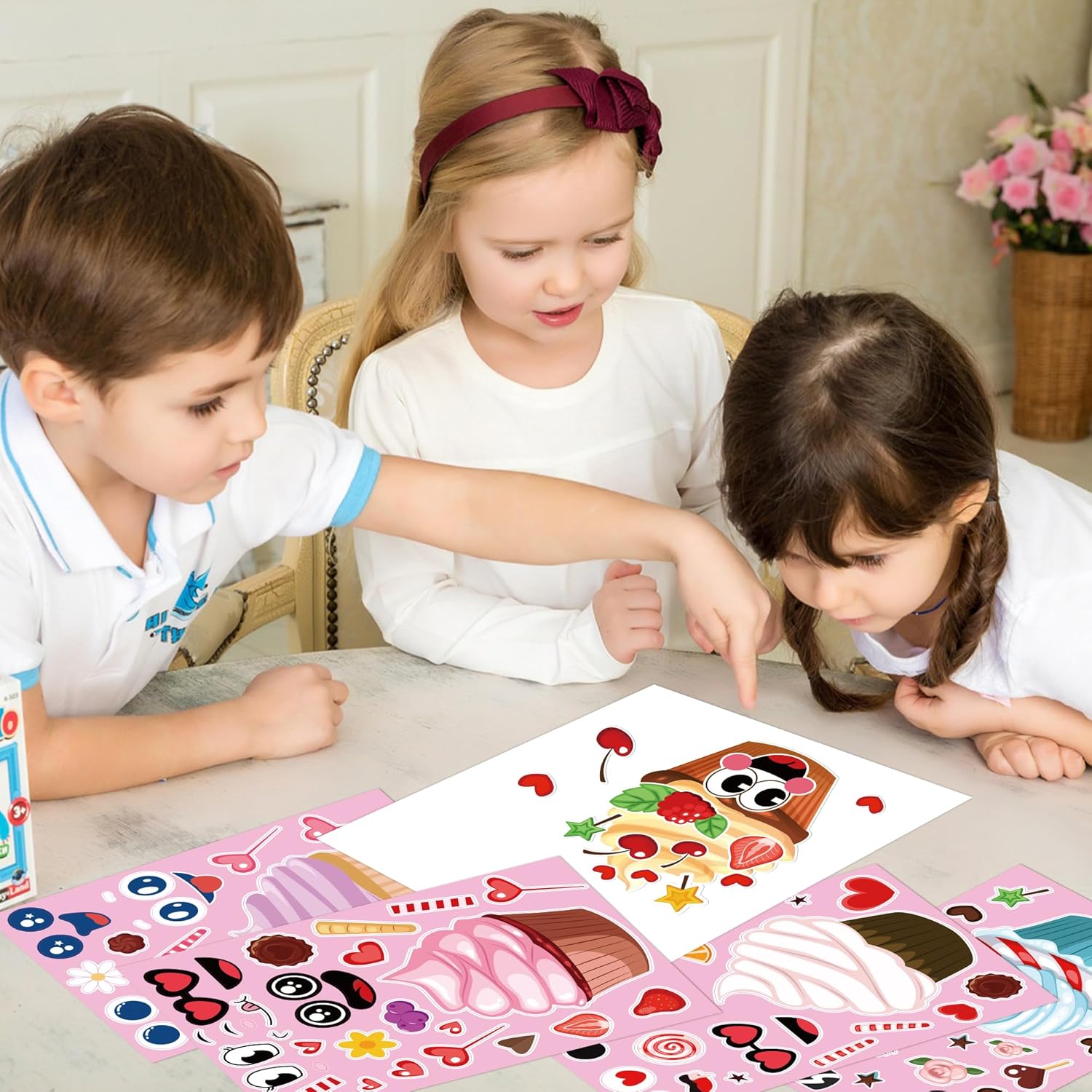 OHOME Ice Cream Party Decorations - Ice Cream Stickers - DIY Summer Toys Games Crafts Gifts Activities,Kids Travel Essentials Accessories Party Favor Supplies(24 Sheets) image 6 of 6 B0DY7LBXL1