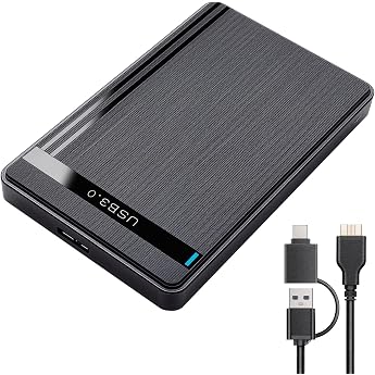 Hard Drive Enclosure 2.5 Inch USB 3.0 & USB-C SSD Enclosure 6TB