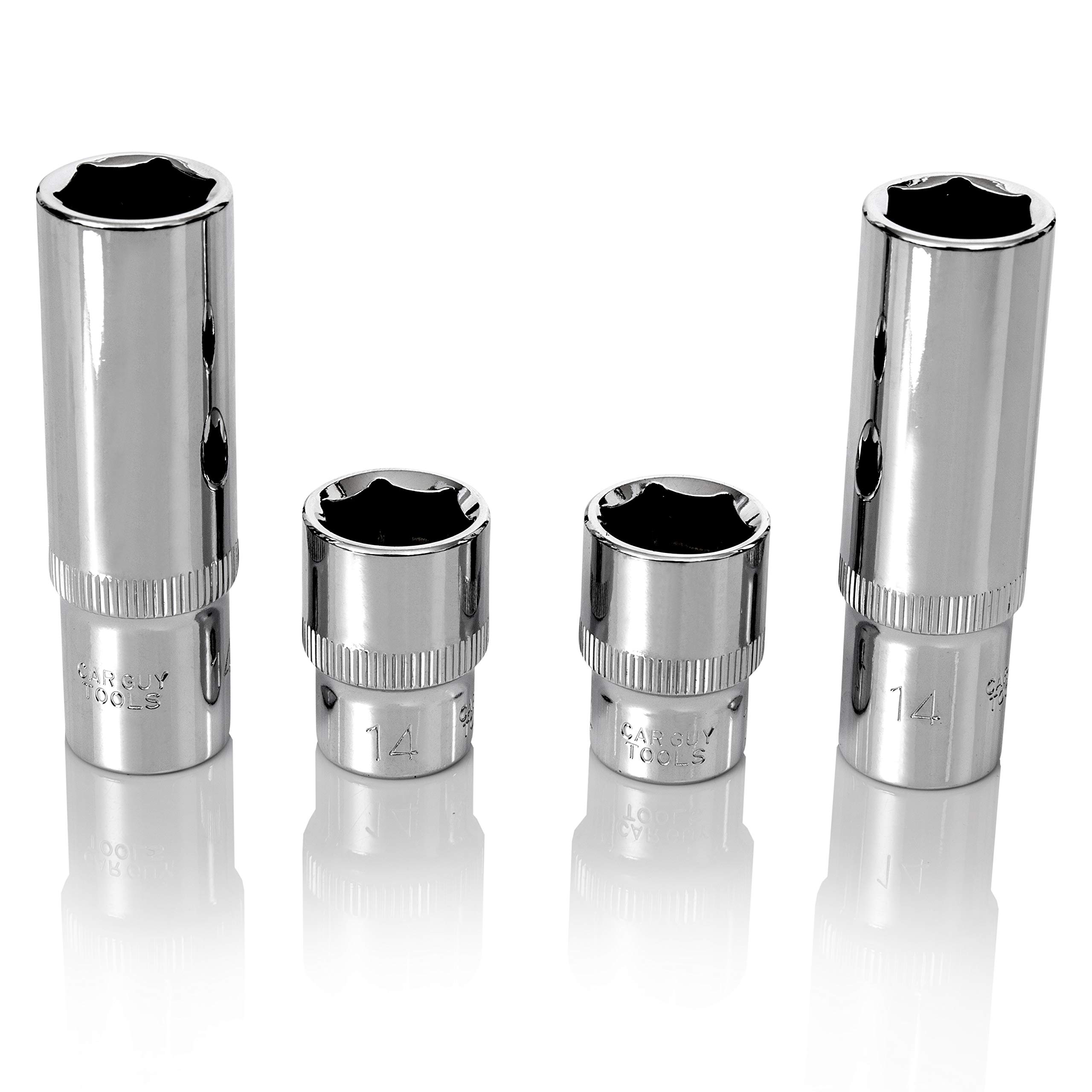 Car Guy Tools14mm Socket Four Pack (3/8" Drive, Multi Type)