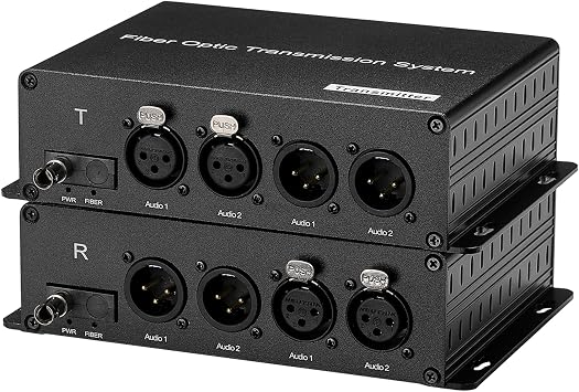 BIDI 2 XLR Audio Fiber Converter,Broadcast Grade Balanced Audio Over Fiber Optic Extender-Singlemode 20Km,Multimode 500m,ST Optical Professional Crystal Clear Sound A Pair