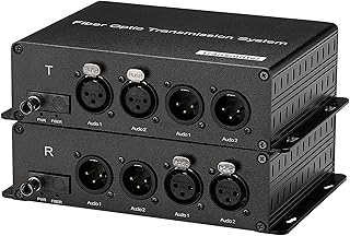 BIDI 2 XLR Audio Fiber Converter,Broadcast Grade Balanced Audio Over Fiber Optic Extender-Singlemode 20Km,Multimode 500m,ST Optical Professional Crystal Clear Sound A Pair