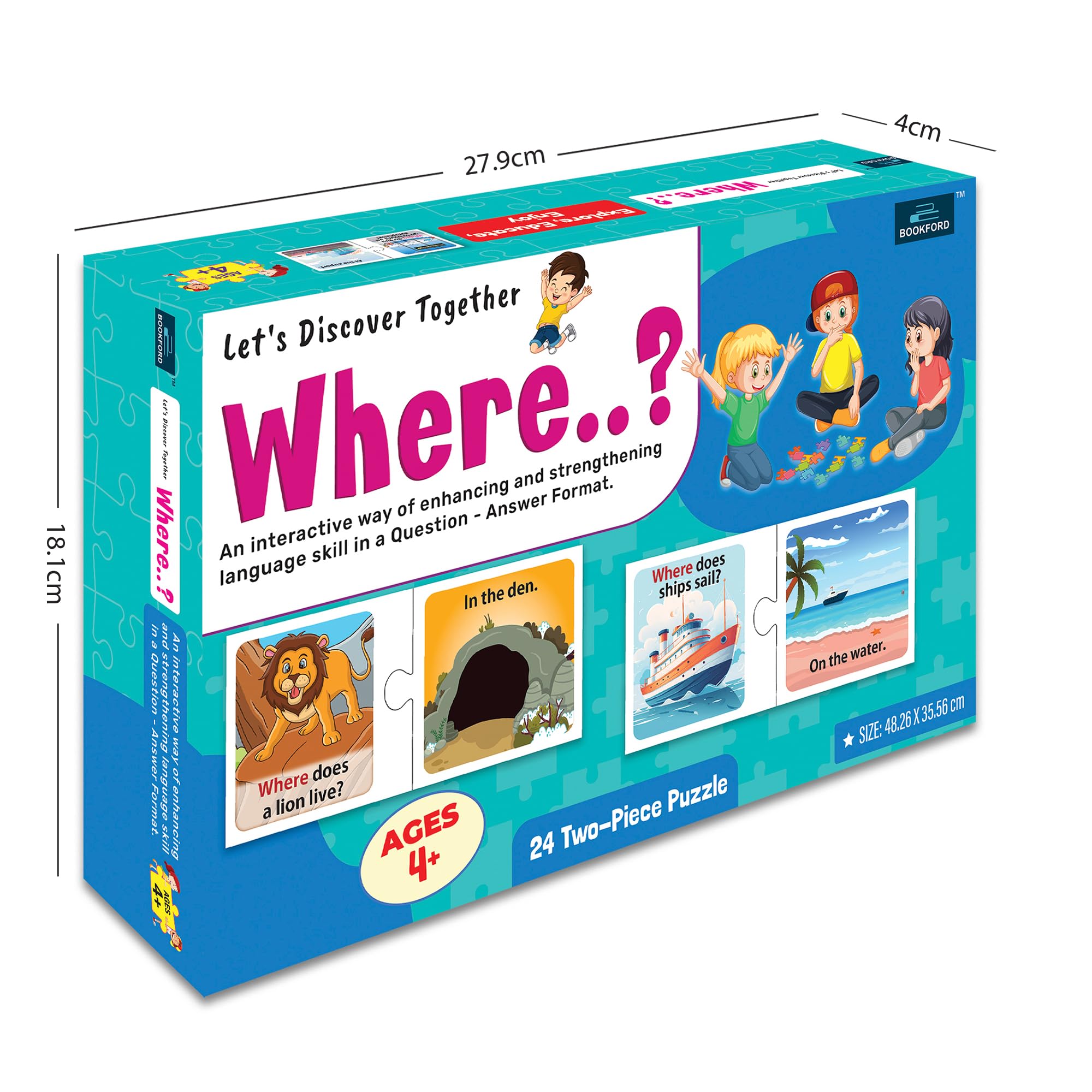 BOOKFORD Let’s Discover Together Where Pair Matching Jigsaw Puzzle, 48 Pieces (24 Pairs) | Daily Objects | Self-Connecting 2-Piece Cards | Educational Puzzle for Kids Ages 4+ - Image 5 thumbnail