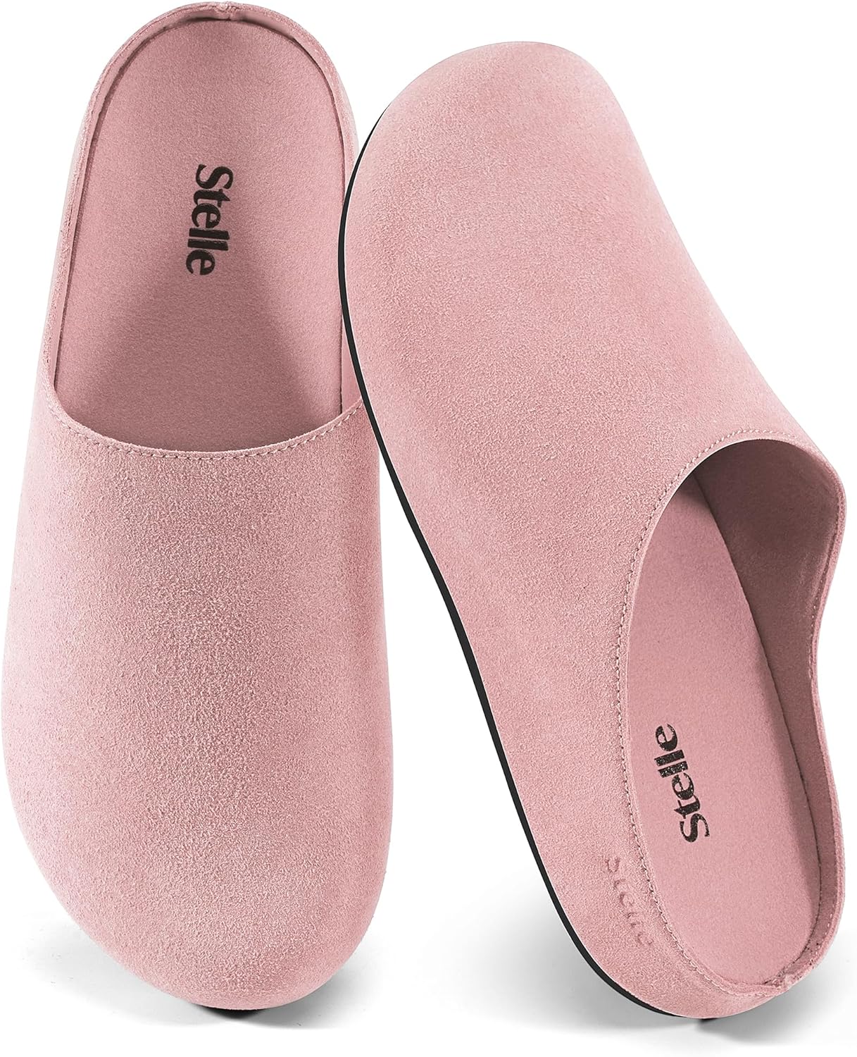 Stelle Clogs Women Mens Arch Support Suede Soft Cork Footbed Sandals Potato Shoes Slip on Home Slippers Non-Slip Comfort