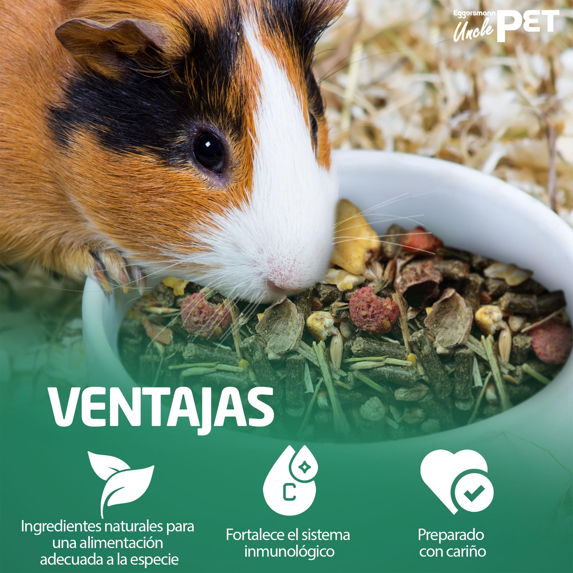 Eggersmann Alimento Premium para cobayas - Muesli Natural con Hierbas, Verduras y Frutas (Bolsa de 15 kg)