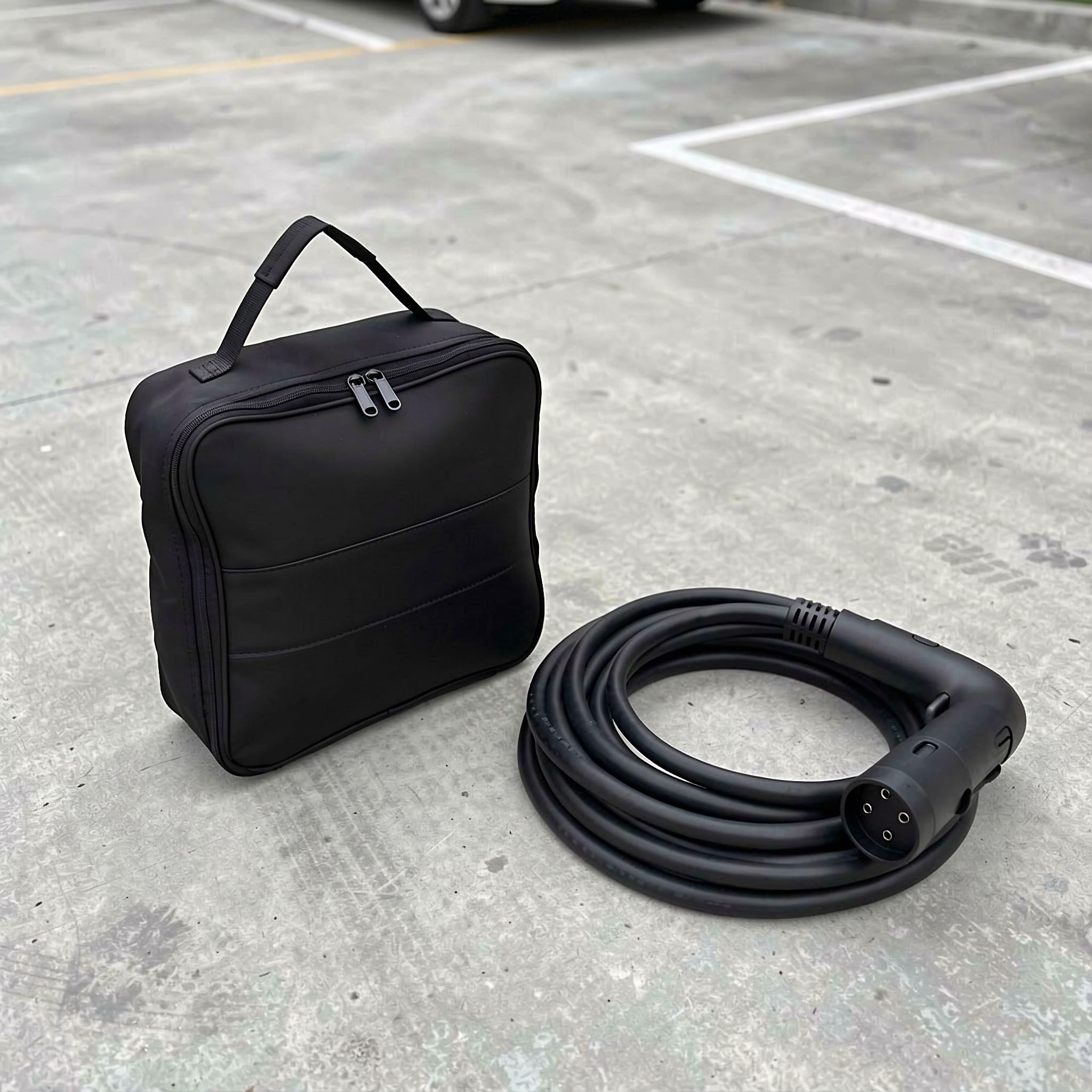 Gatuida Bolsa universal a prueba de polvo para cargador de coche | Estuche de viaje para cable de carga, de piel sintética, bolsa impermeable para guardar cables, organizador de de