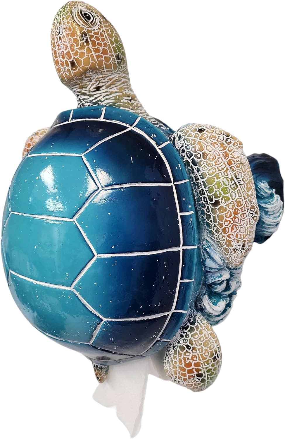 De Leon Collections Bathroom Wall Mount Toilet Paper Roll Holder, 11.75 Inch Polyresin, Blue Sea Turtle