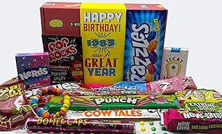 RETRO CANDY YUM ~ 1983 43rd Birthday Nostalgic Candy Gift Basket Box Assortment from Childhood for 43 Year Old Man or Woman Born 1983 Jr