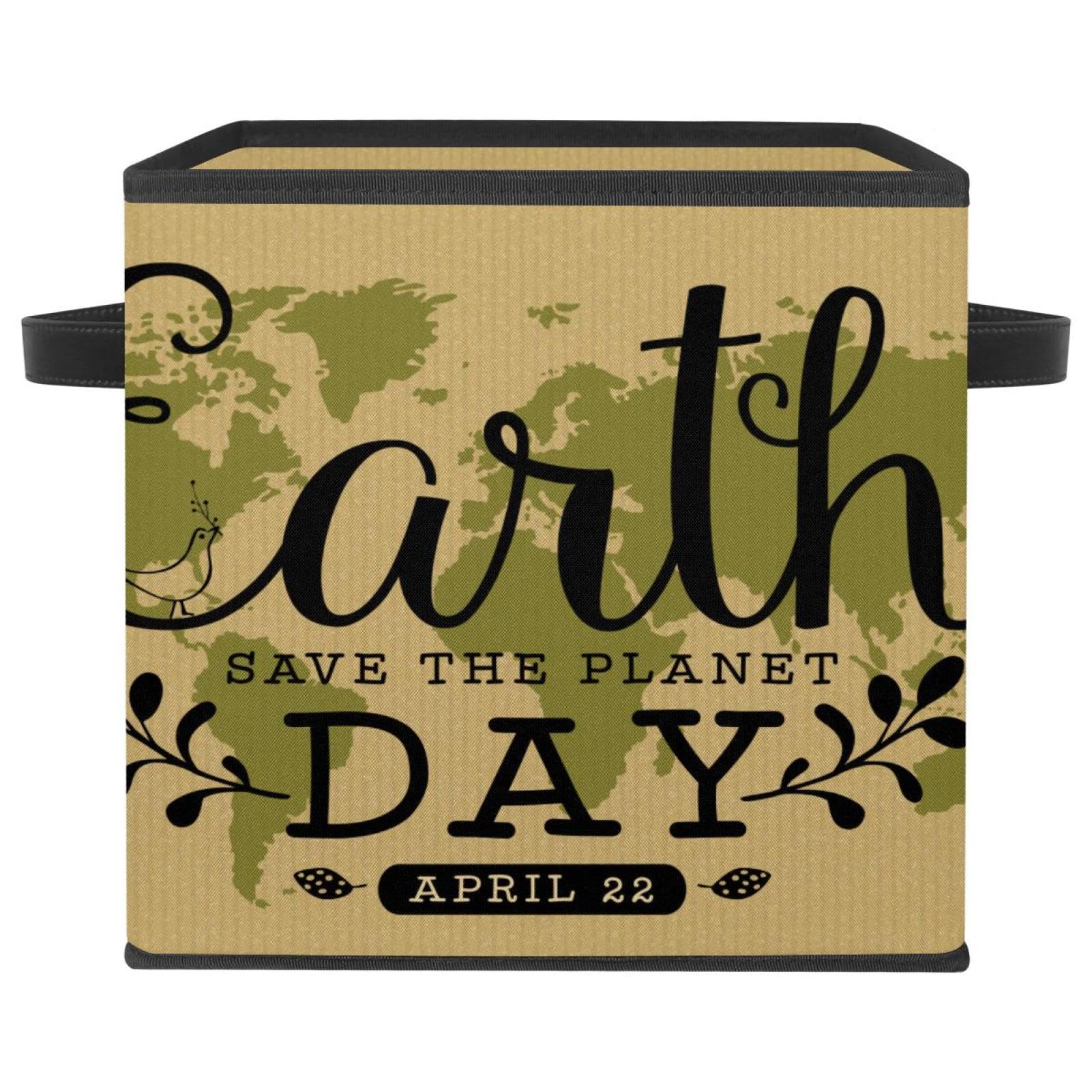 Boîte de rangement pliable cube en tissu pour placard et chambre d'enfant motif carte du monde