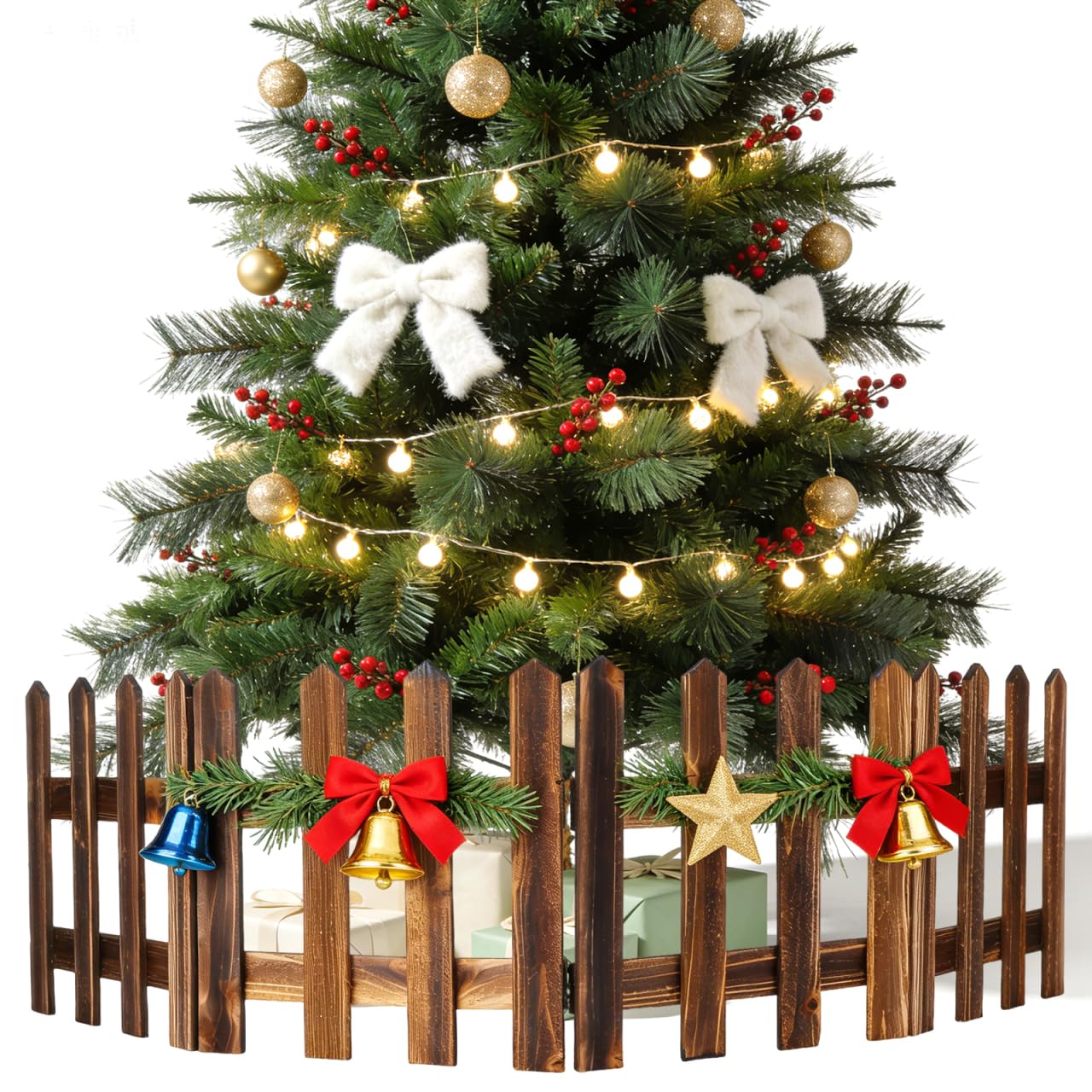 Clôture décorative en bois DOITOOL 1,2 m finition blanche sapin