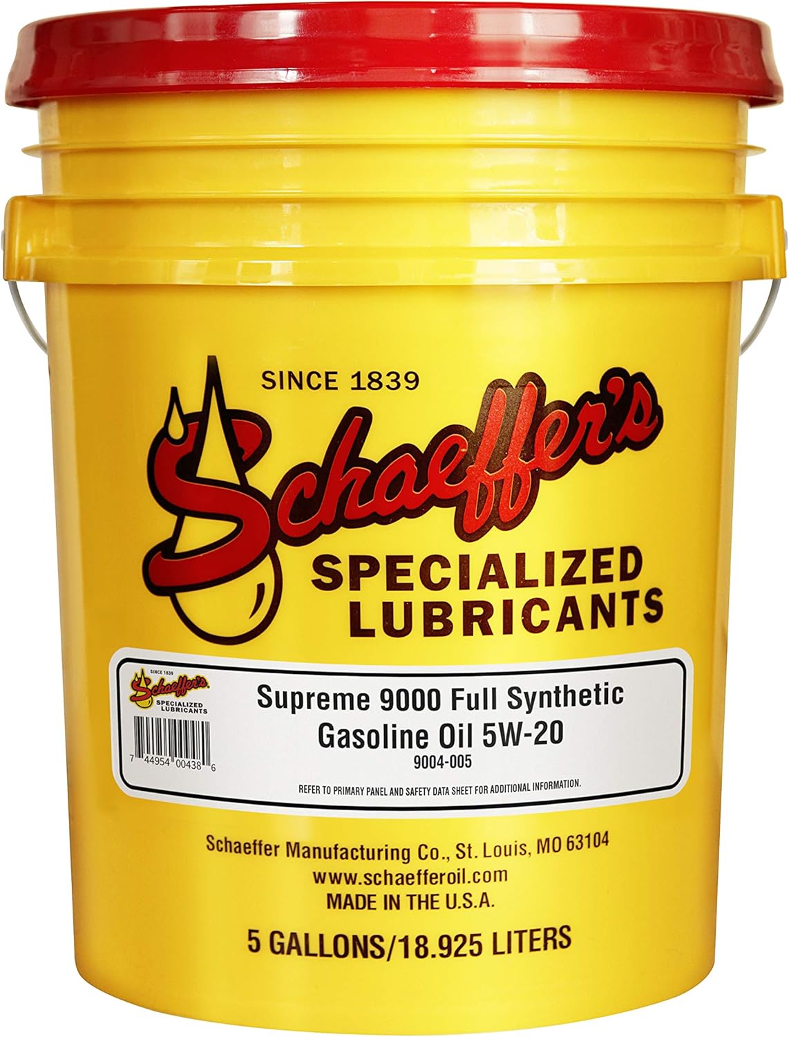 Schaeffer Manufacturing Co. 9004-012 Supreme 9000 Full Synthetic Gasoline Engine Oil 5W-20, 1-Quart Bottle (Pack of 12)