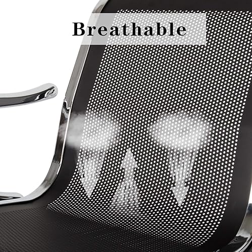 Miniatura 6 de Peach Tree - Silla de sala de espera con brazos para recepción del aeropuerto, oficina, banco de barbero en hospital y mercado (3 asientos, color