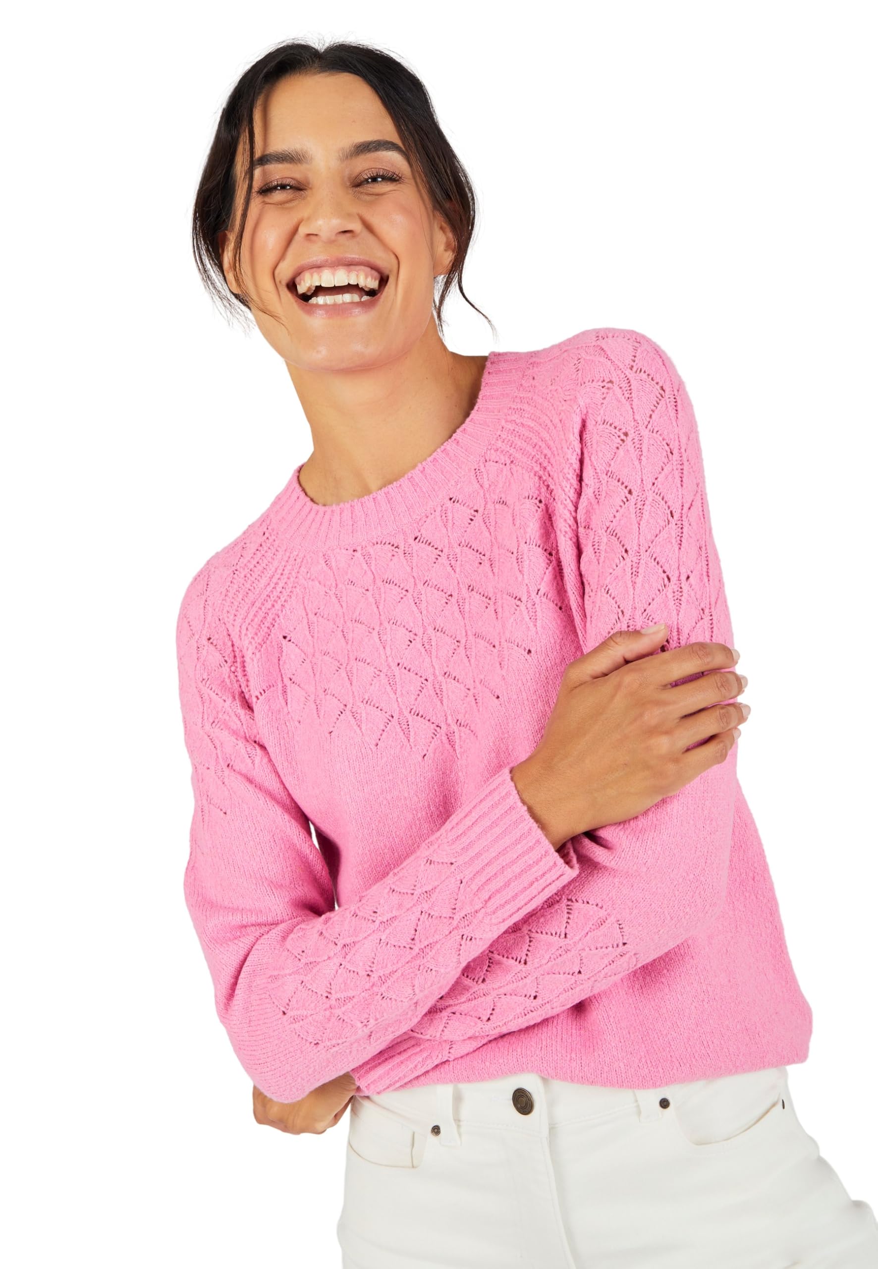 Damart - Fancy Knit Jumper, Pink, 18/20