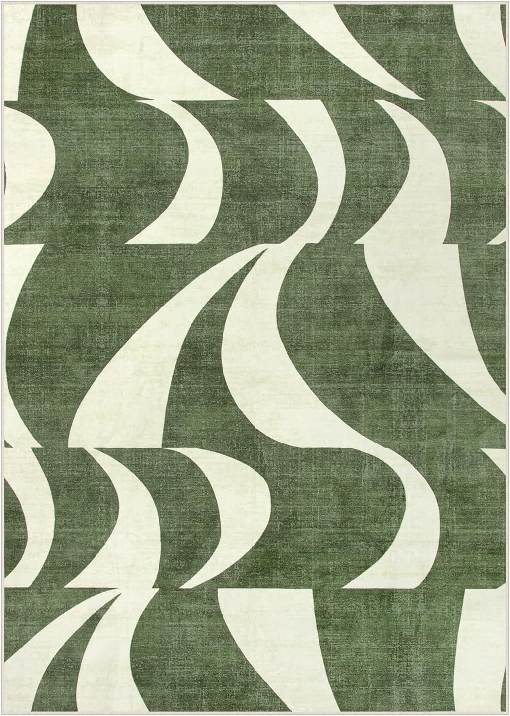 Lahome Abstract 5x7 Rug,Low-Pile Soft Green Rugs for Living Room,Retro Swirl Indoor Floor Carpet Washable for Dining Room Office Bedroom Entryway Non-Slip (5x7ft,Sage Green) - Image 8