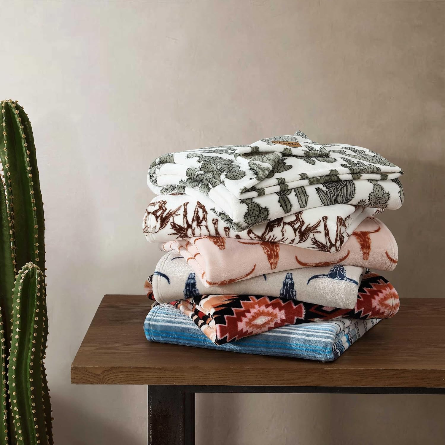 Wrangler - Blanket, Super Soft Plush Bedding, Yellowstone Inspired Throw Blanket for Couch or Bed (Cactus Garden Green, 50" x 70") - Image 6