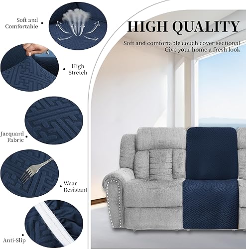 Miniatura 380 de Fundas 100% impermeables para sofá reclinable seccional, fundas para sofá reclinable en forma de L, funda para sofá seccional de esquina en forma de