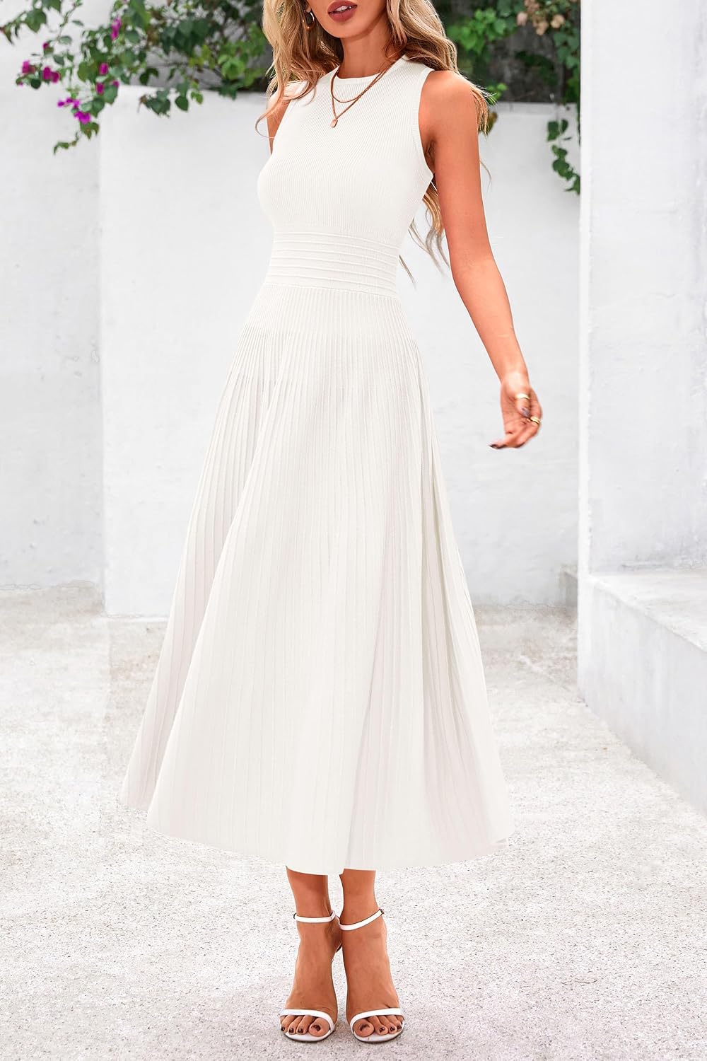 PRETTYGARDEN Women's Summer Pleated Midi Work Dress image 5