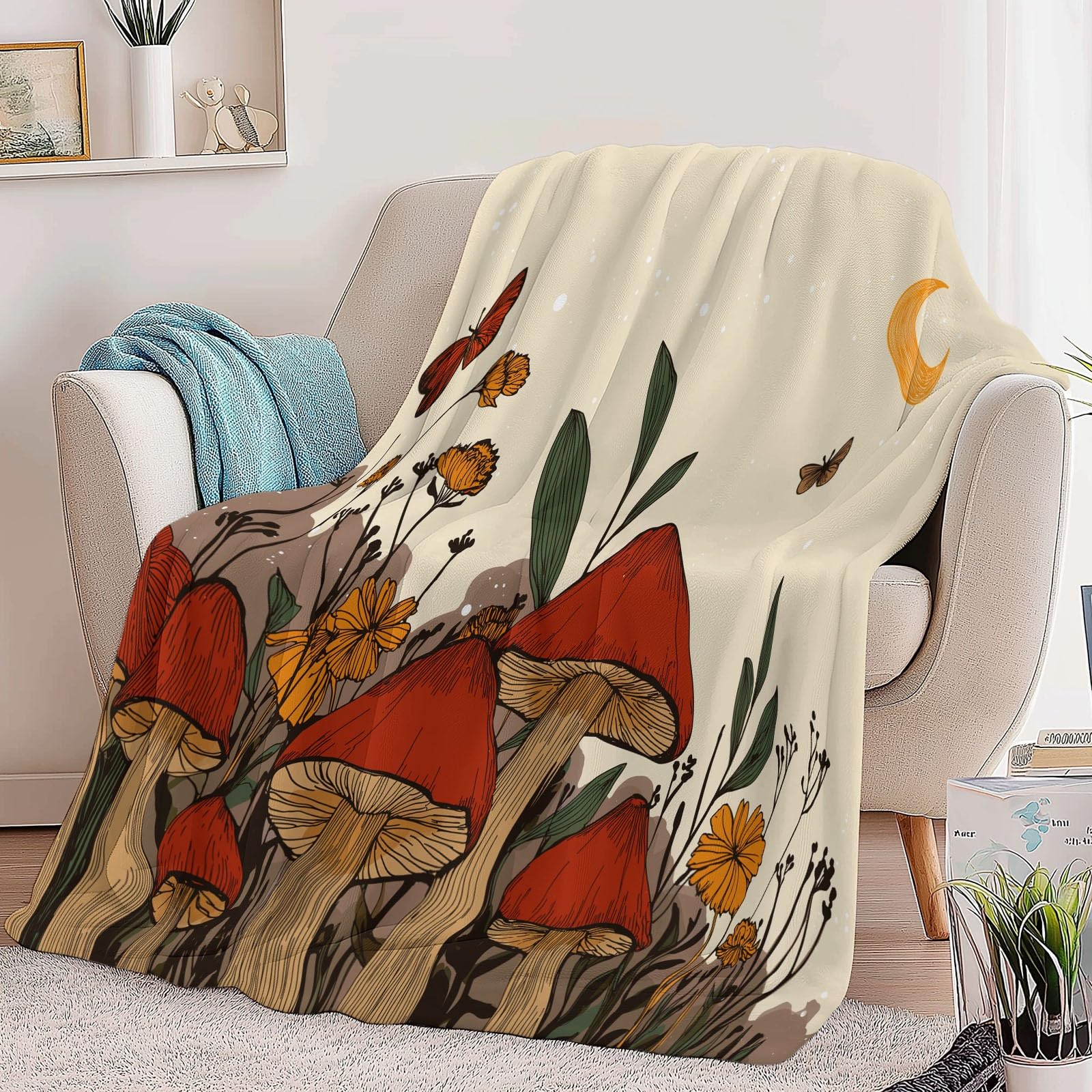Koc flanelowy 220 x 240 cm, miękki i ciepły koc, z mikrofibry, na sofę i łóżko, miękki i ciepły flanelowy, narzuta na łóżko 2-osobowe, kremowy
