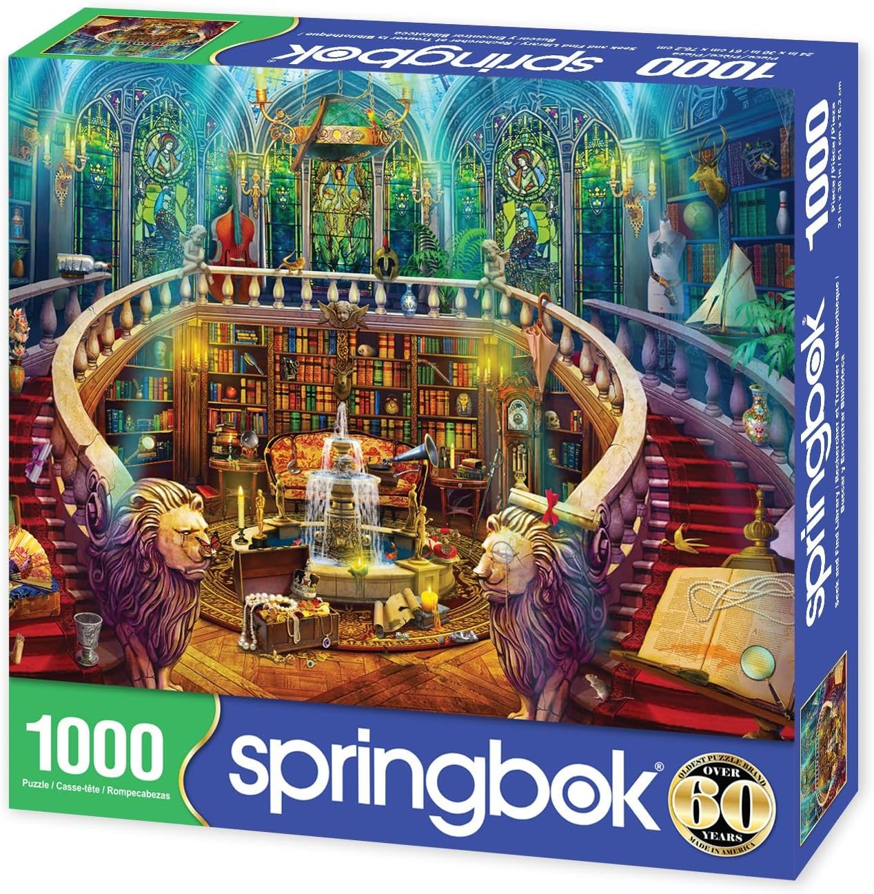 Springbok Haunted Seek and Find Library - 1000 Piece Jigsaw Puzzle for Adults - Made in USA