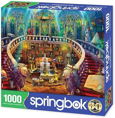 Springbok Haunted Seek and Find Library - Rompecabezas de 1000 piezas para adultos, fabricado en Estados Unidos