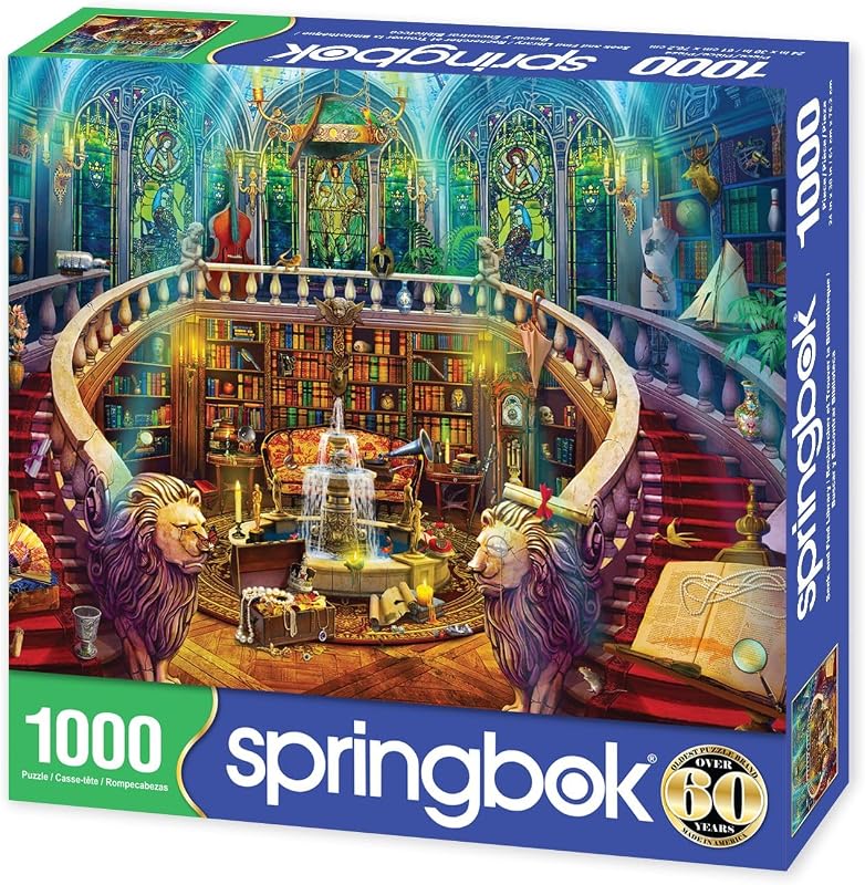 Springbok Haunted Seek and Find Library - 1000 Piece Jigsaw Puzzle for Adults - Made in USA