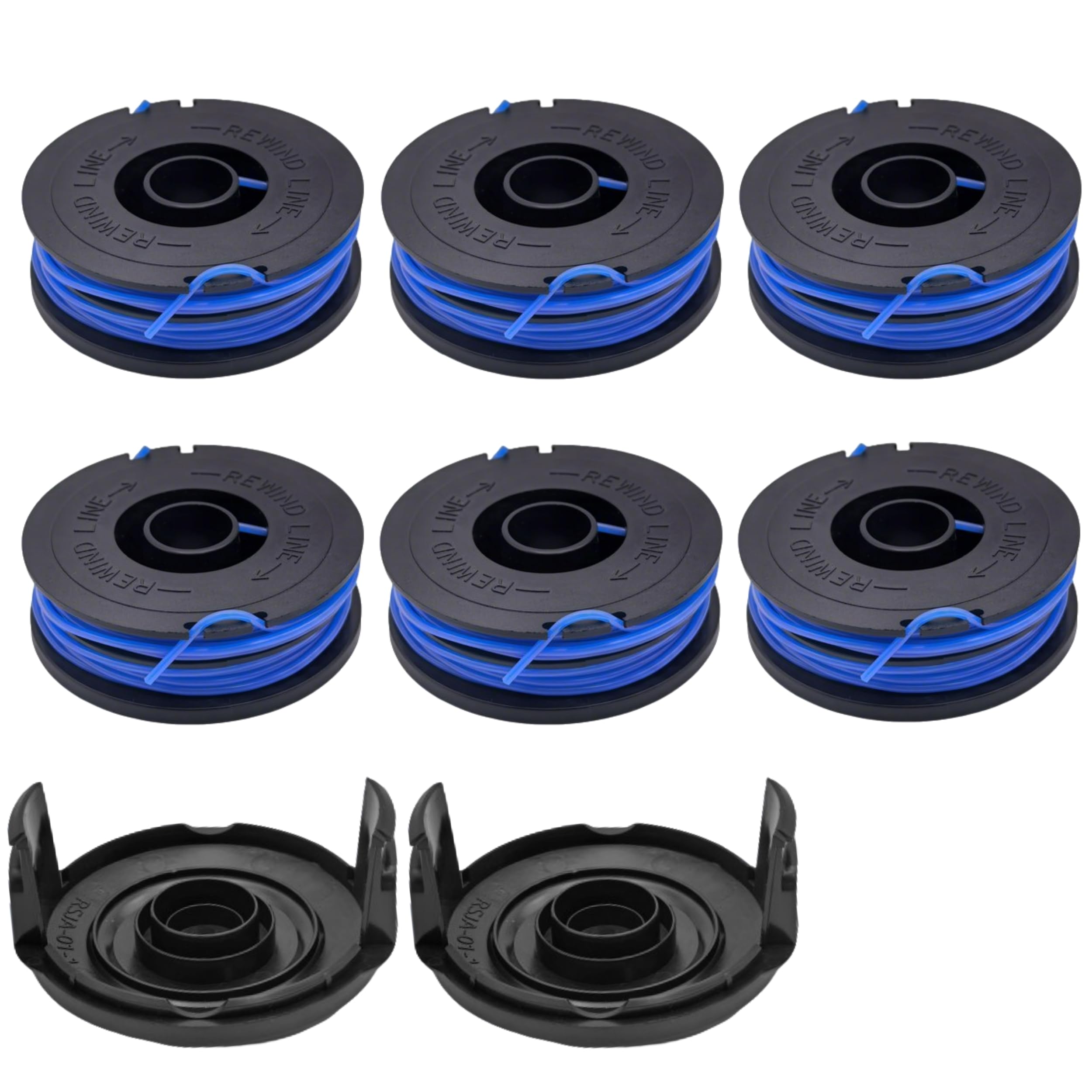 SopimusZ 6 Pack Replacement Strimmer Spools Compatible with Spear & Jackson GT450 GT600 S4528ET S6030ET,Trimmer Line with 2 Spool Caps-Fits N1F-GT-280/450-D,RTX500