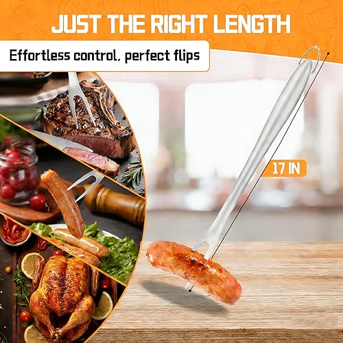 Miniatura 4 de 9 piezas de accesorios para parrilla de acero inoxidable resistente, juego de herramientas de barbacoa profesional con bolsa portátil, regalos de