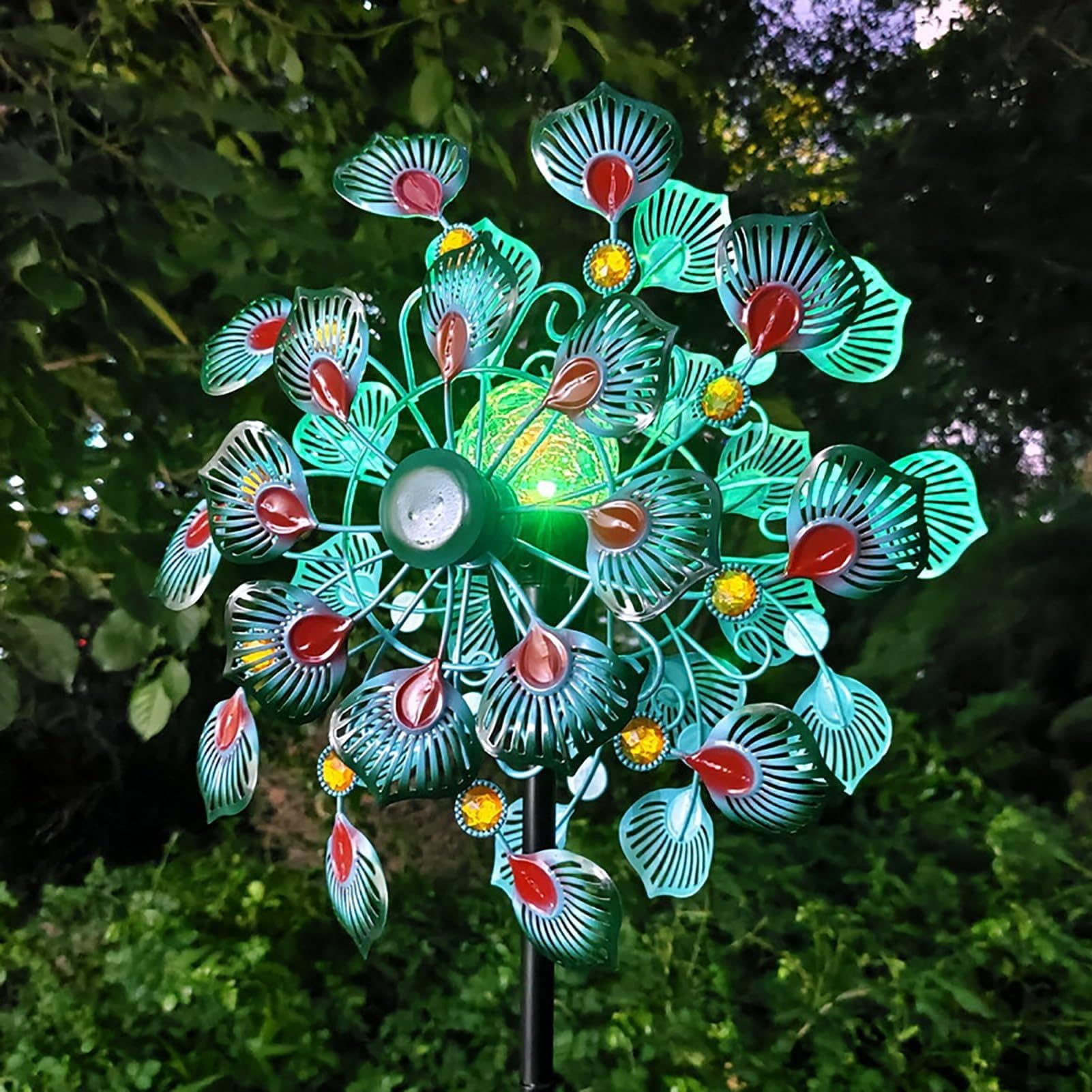 Spinner À Vent Solaire, Moulins À Vent en Métal for Cour Et Jardin