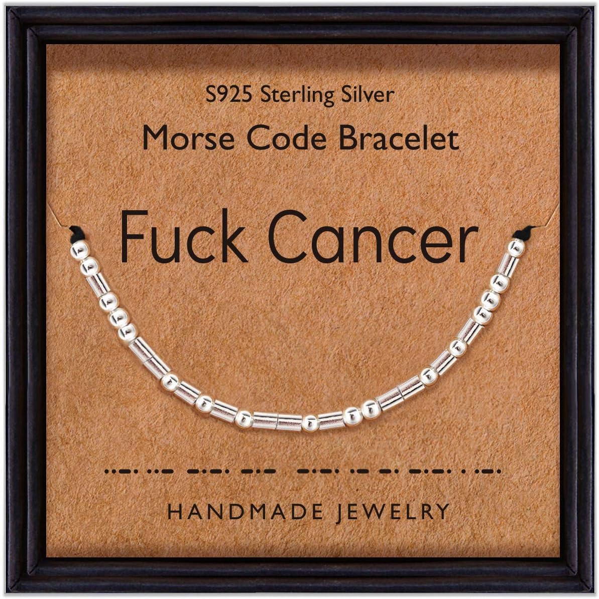 SuyiMorse Code Bracelet Inspirational Gifts for Women Girls 925 Sterling Silver Beads on Silk Cord Strand Bracelet