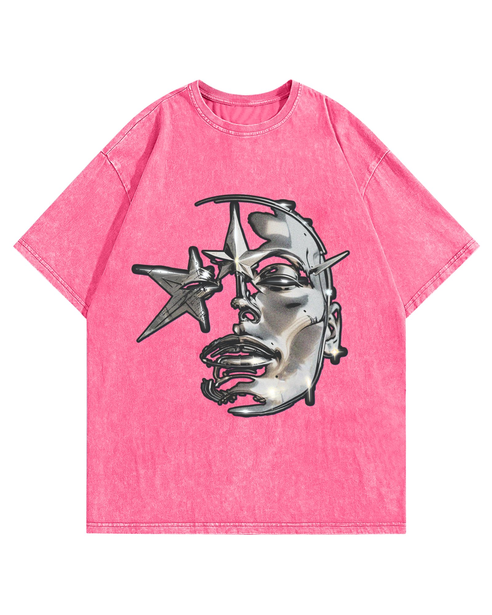 AugYew Unisex Graphic Tees Cotton Y2k Oversized Vintage Short Sleeve Tshirt
