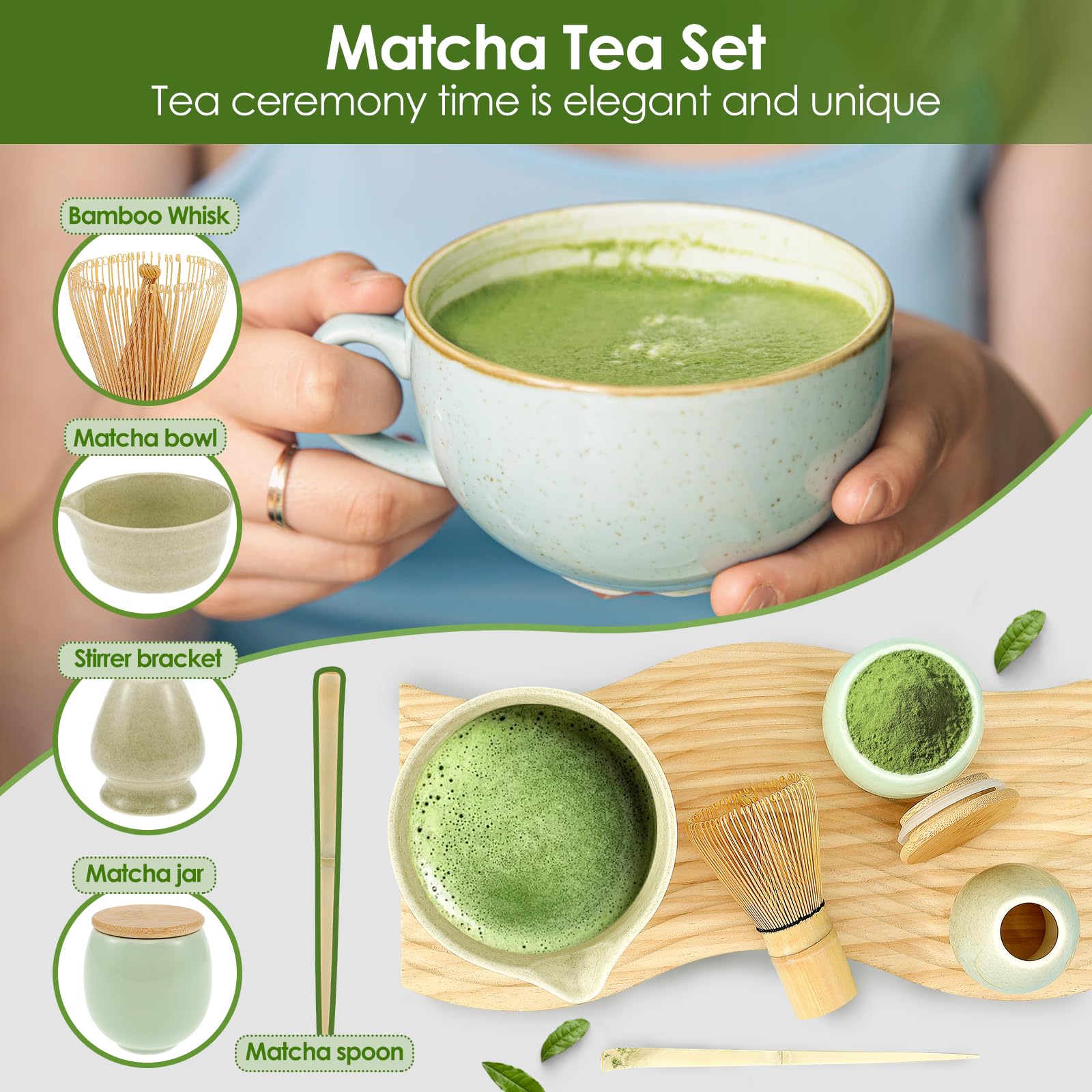 Exquisite Matcha Tea Set, Artcome Japanese Matcha Tea Set with Tea Scoop, Exquisite Matcha Kit Set Matcha Kit Set for Tea Fans