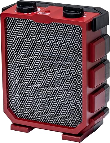 Comfort Zone Ceramic Utility Heater with Thermostat - Red