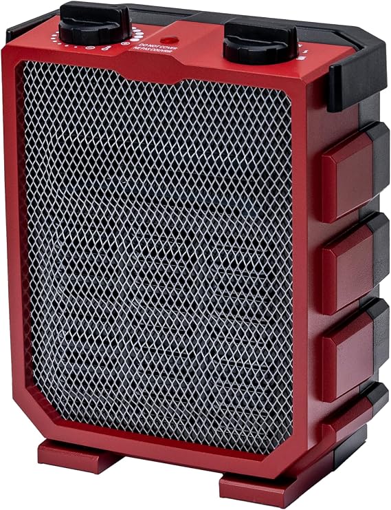 Comfort Zone Ceramic Utility Heater with Thermostat - Red