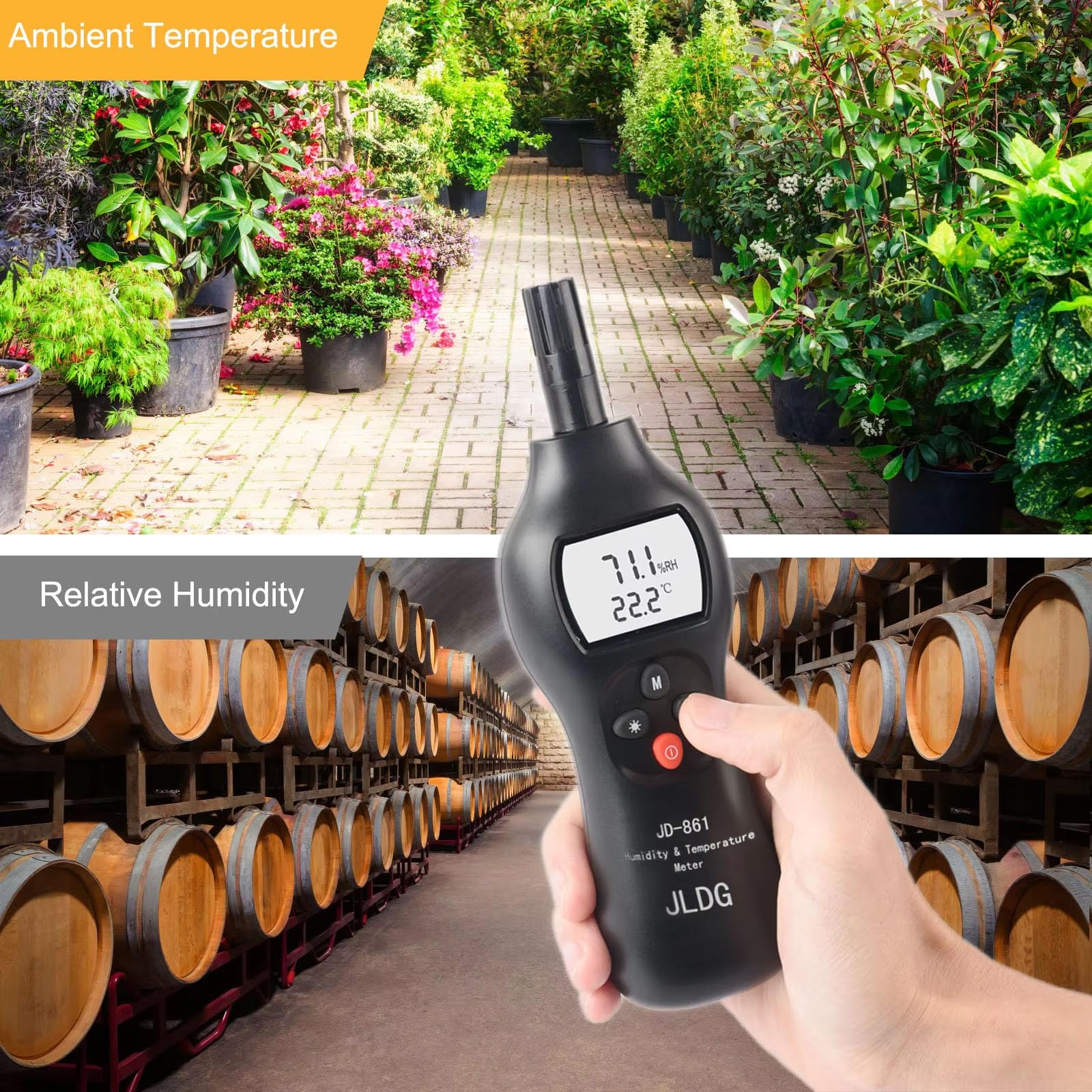 Detectores de temperatura profesionales con pantalla de alta resolución y construcción ABS fuerte para hogares científicos, medidor de calibración automática