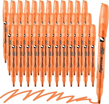 Orange and Blue Highlighters 30 Pack, Chisel Tip Highlighter Bright Color