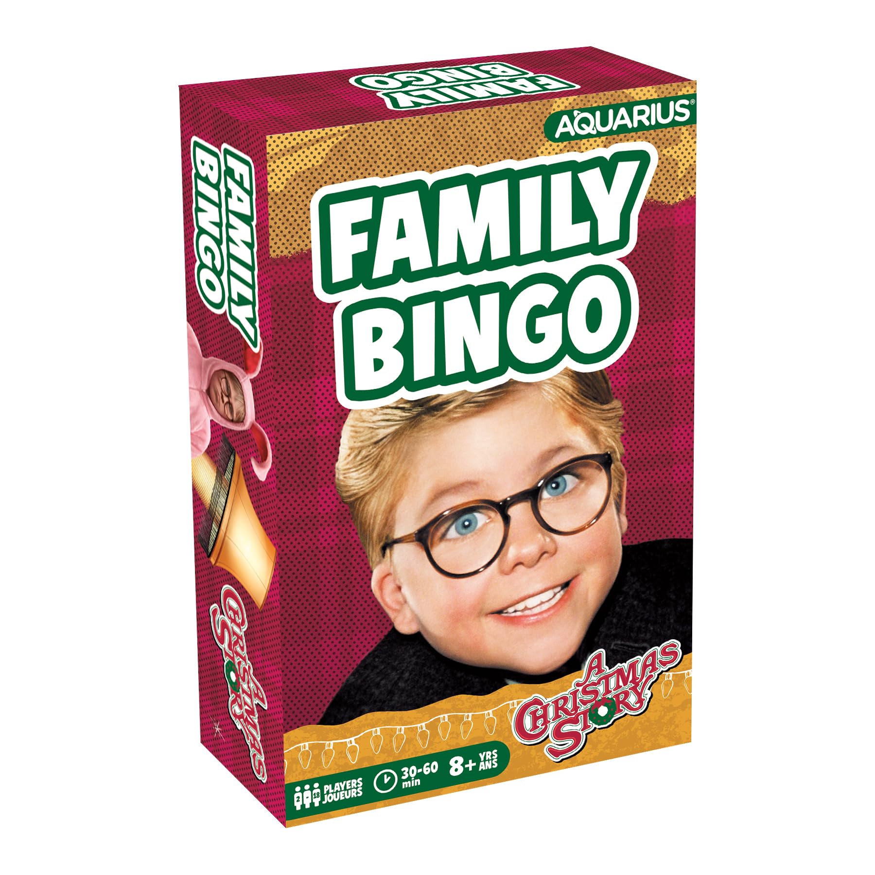 AQUARIUS A Christmas Story Family Bingo - Divertente gioco per feste in famiglia per bambini, adolescenti e adulti, divertente regalo per la notte di gioco, licenza ufficiale A Christmas Story