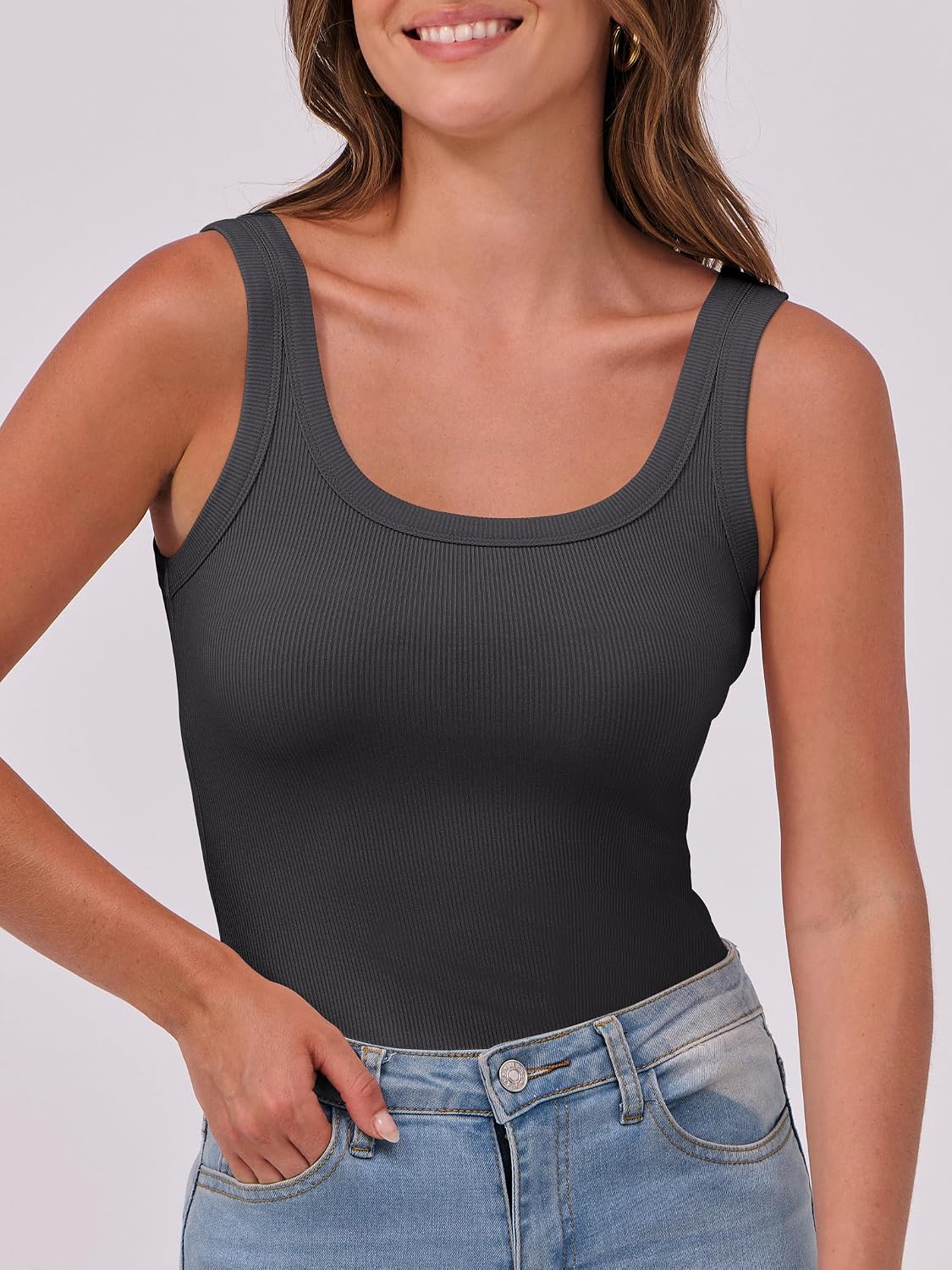 ANRABESS Womens Sleeveless Scoop Neck Tank Top Ribbed Fitted Summer Basic Slim Cute Tops 2026 thumbnail