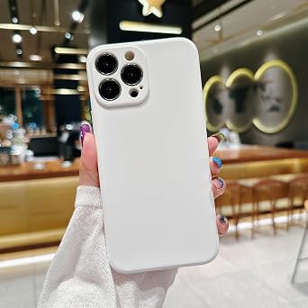 CoolBELL Phone Case for iPhone 14 Pro 6.1 inches Soft TPU Square Edges Camera Shockproof Phone Covers for Women Men Boy Girls (White)