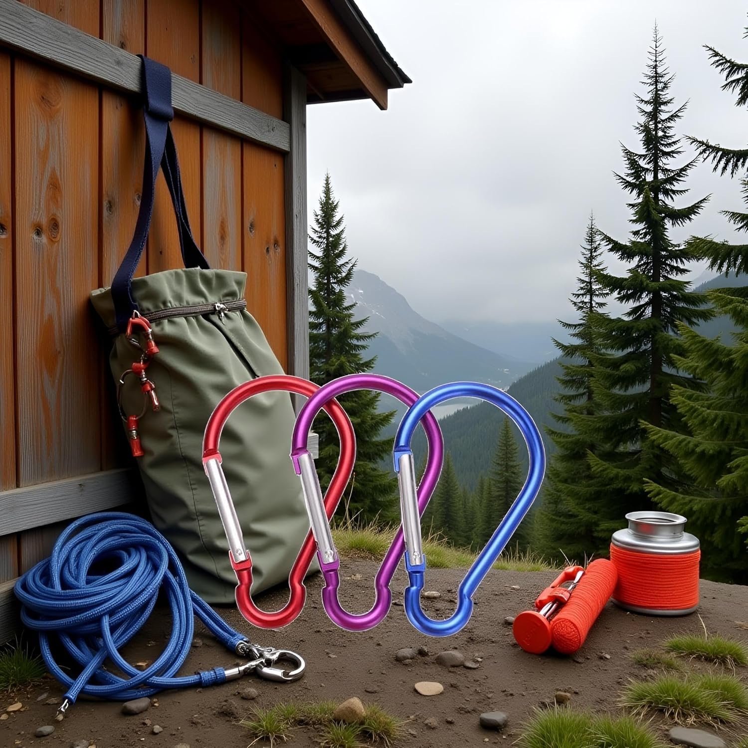 5Pcs Carabiner Clip 4 inch Aluminum Carabiner Clip Big Spring Snap Key Chain Hook Caribeaner for Durable Carabeaner Keychain Clip Great for Keychains and Gear Organization Accessory Outdoor - Image 6