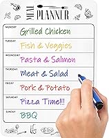 Vista 1 de Planificador magnético de borrado en seco para refrigerador A4 (8.5 x 12 pulgadas) – Tablero de menú semanal magnético para refrigerador – Pizarra