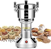 Vista 1 de Molinillo de grano de 5.29 oz, molinillo de harina para el hogar, molinillo eléctrico de grano de acero inoxidable para trigo, especias, café, maíz