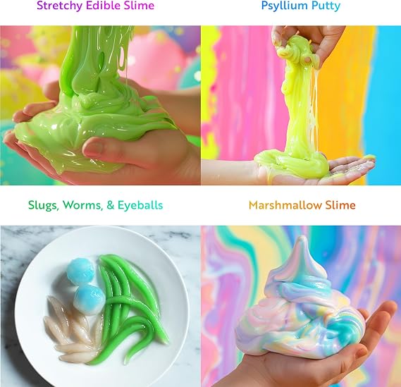 Playz Edible Slime Candy Making Kit for Kids Age 8-12 Years Old w/ 25+ Fun